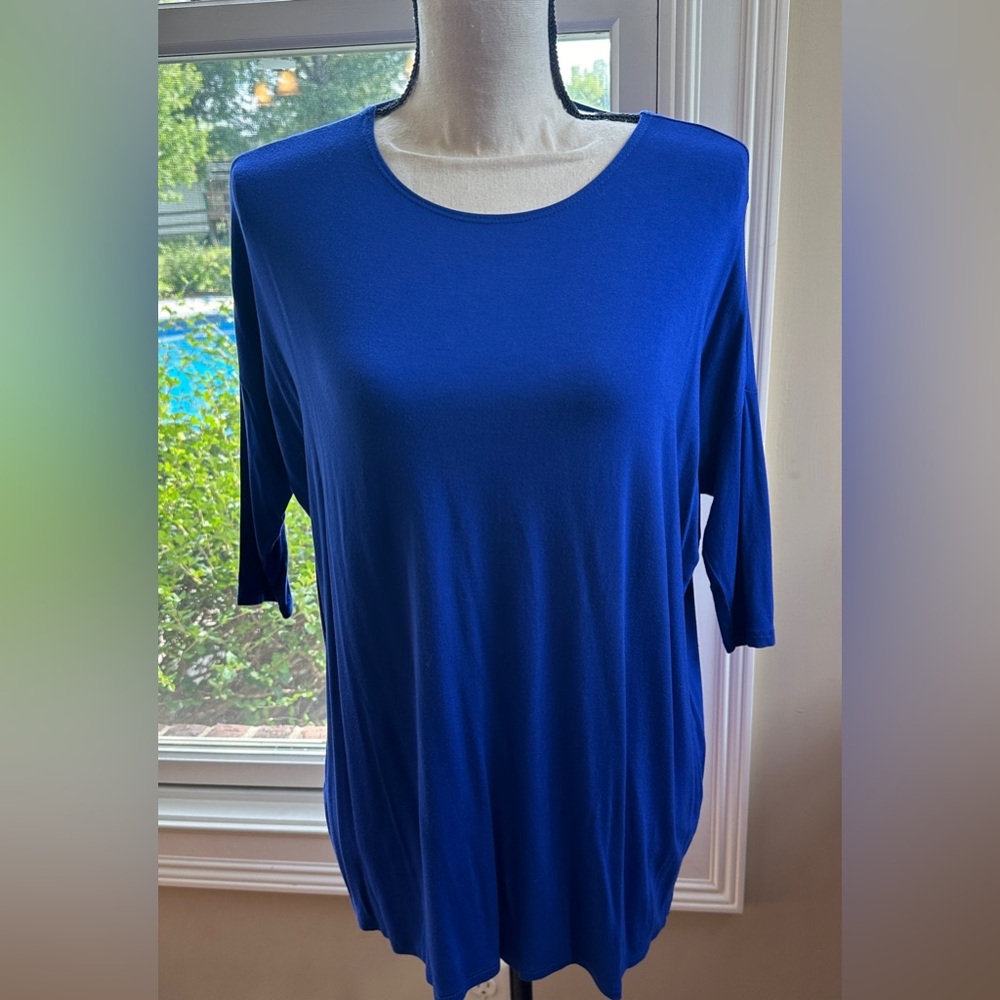 Pomelo USA Blue Ladies‎ Top Shirt, 3/4 Sleeves, size L Large